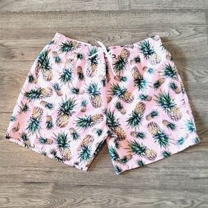 NWT Trunks Pineapple Hybrid Swim Shorts Size Large 6